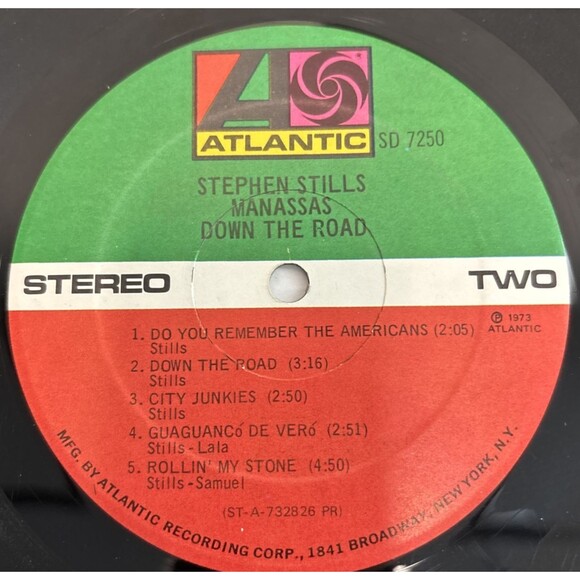 Stephen Stills/Manassas Down The Road, Vinyl, Atlantic (1973) 1st Pressing READ - Picture 8 of 8